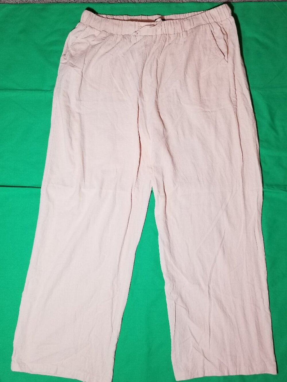 Coofandy Womens XL Tan Wide Leg Pants Coastal Beach Vacation Resortwear Cruise